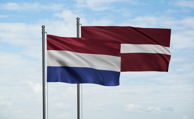 Latvia and Netherlands flag