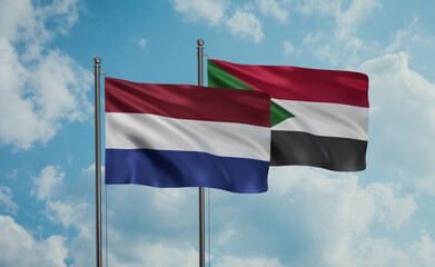 Fototapeta na wymiar Sudan and Netherlands flag