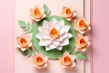 Lotus Flowers. A Shadow Box Paper Craft. 