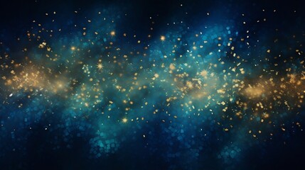 Fototapeta na wymiar Bokeh effect with glowing stars on a blue background