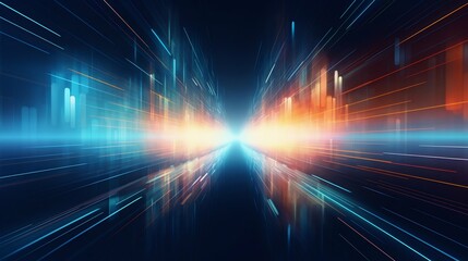 Abstract Futuristic Background Representing Data Transfer Technology Concept. Generative ai