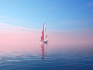 Naklejka premium Segelboot am Horizont