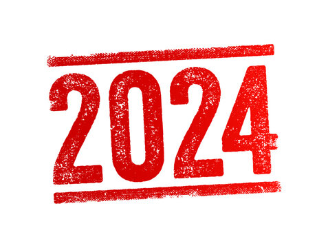 2024 text stamp, business concept for presentations and reports
