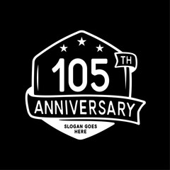 105 years anniversary celebration hexagon design template. 105th anniversary logo. Vector and illustration.

