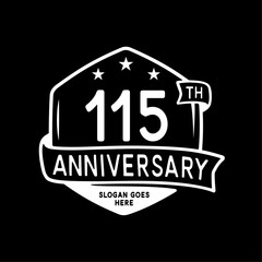 115 years anniversary celebration hexagon design template. 115th anniversary logo. Vector and illustration.
