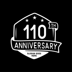 110 years anniversary celebration hexagon design template. 110th anniversary logo. Vector and illustration.
