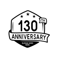 130 years anniversary celebration hexagon design template. 130th anniversary logo. Vector and illustration.
