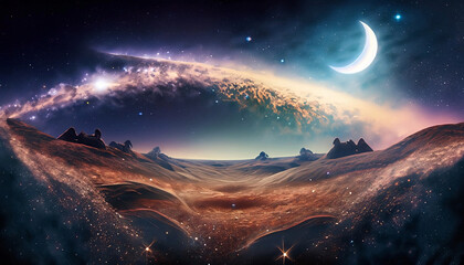 A surreal landscape of a distant galaxy