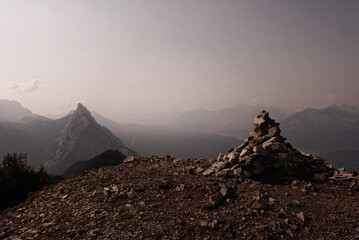 Views of Mountains and Cloudy Blue Skies in Kananaskis Country Alberta on a Summer Day