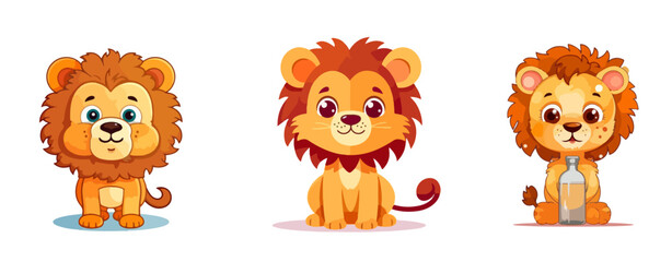 baby lion kindergarten illustration book character vector