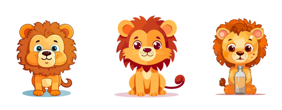 baby lion kindergarten illustration book character vector