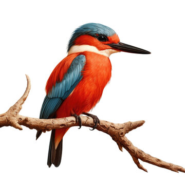 Male Ruddy Kingfisher perching on a branch