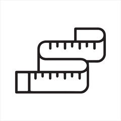 Measuring tape line icon. Vector and line