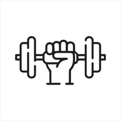 Dumbbell icon. Vector and line