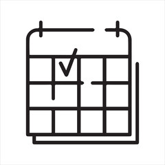 Fitness schedule icon. Calendar, schedule icon. Vector and line