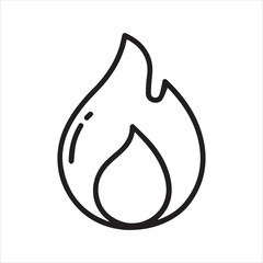 Flame,  Fire icon. Vector and line