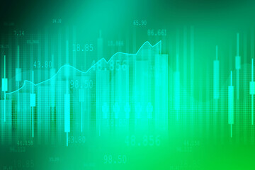 2d rendering Stock market online business concept. business Graph 