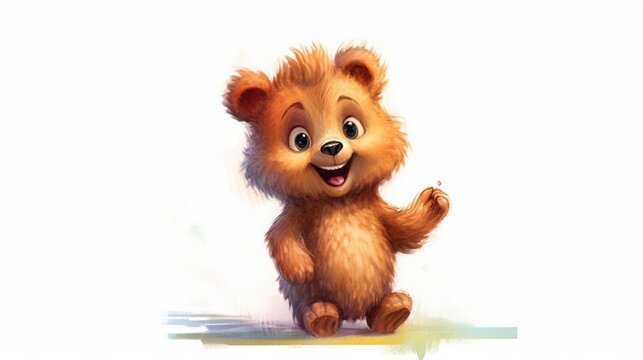 a sketch of a painted cute little bruin in the style.Generative AI