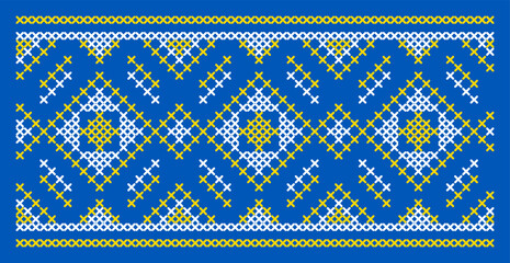 Vector illustration of Ukrainian ornament in ethnic style, identity, vyshyvanka, embroidery for print clothes, websites, banners