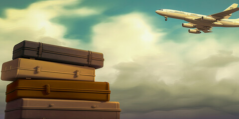 Airplane Transportation and industrial concept - Generative AI