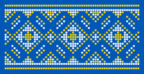 Vector illustration of Ukrainian ornament in ethnic style, identity, vyshyvanka, embroidery for print clothes, websites, banners