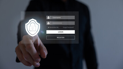 Concept of cyber security, information security and encryption, secure access to user's personal information, secure Internet access, cybersecurity.