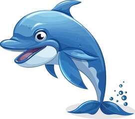 Naklejka premium Cartoon Dolphin Illustration 