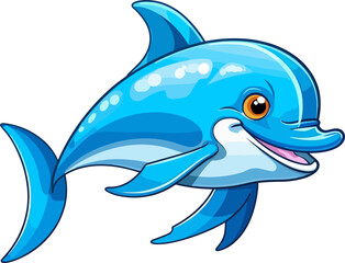 Obraz premium Cartoon Dolphin Illustration 