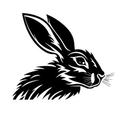rabbit silhouette on white background