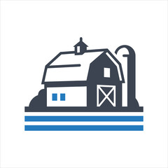 Barn with silo icon © Shagor