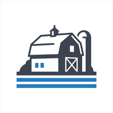 recommend clip art: Barn with silo icon