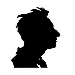 Man silhouette, avatar, profile icon on white background