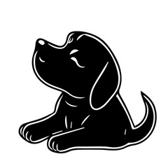 silhouette of a dog. vector outline 
