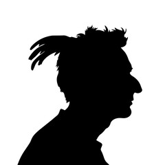 Man silhouette, avatar, profile icon on white background
