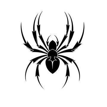 Silhouette of black spider. vector eps 10