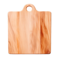 Top view of a wooden cutting board isolated on a transparent background