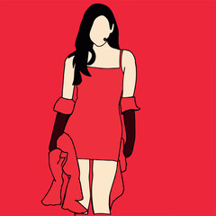 Illustration vector of fashion stage. idols of Koreans performing. female fashion idol. female singer who is singing wearing beautiful clothes
