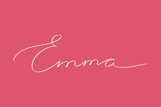Female name Emma. Girl&rsquo;s name Handwritten lettering calligraphy typescript. Vector art