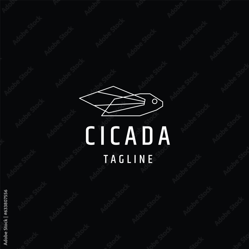 Poster cicada logo vector icon design template