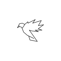 Bird line art logo icon design template