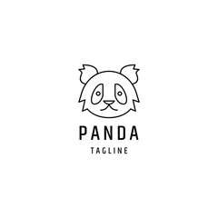 Abstract panda head logo icon design template