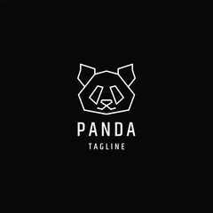 Abstract panda head logo icon design template