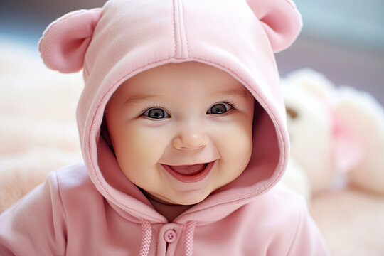 photo of Beautiful smiling cute baby,generative ai