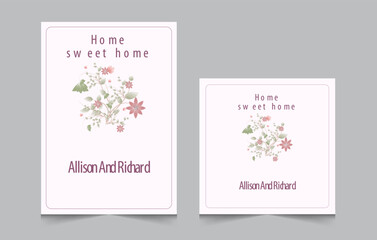 Set of housewarming party invitation templates, Vector illustration eps 10, a4 poster, and square post for social media