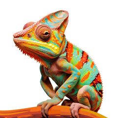 Madagascar s Calumma chameleon against a transparent background