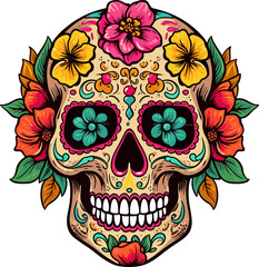 Floral skull , Flower Skull Illustration