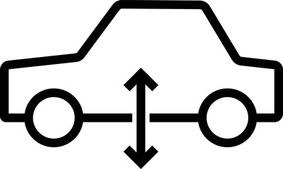 Car air suspension icon. Warning signs and symbols.