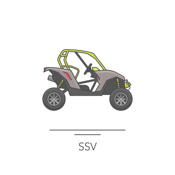 SSV icon. Outline colorful icon of SSV on white. Vector illustration