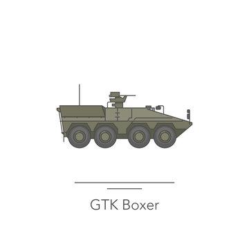 GTK Boxer icon. Outline colorful icon of armored carrier on white. Vector illustration