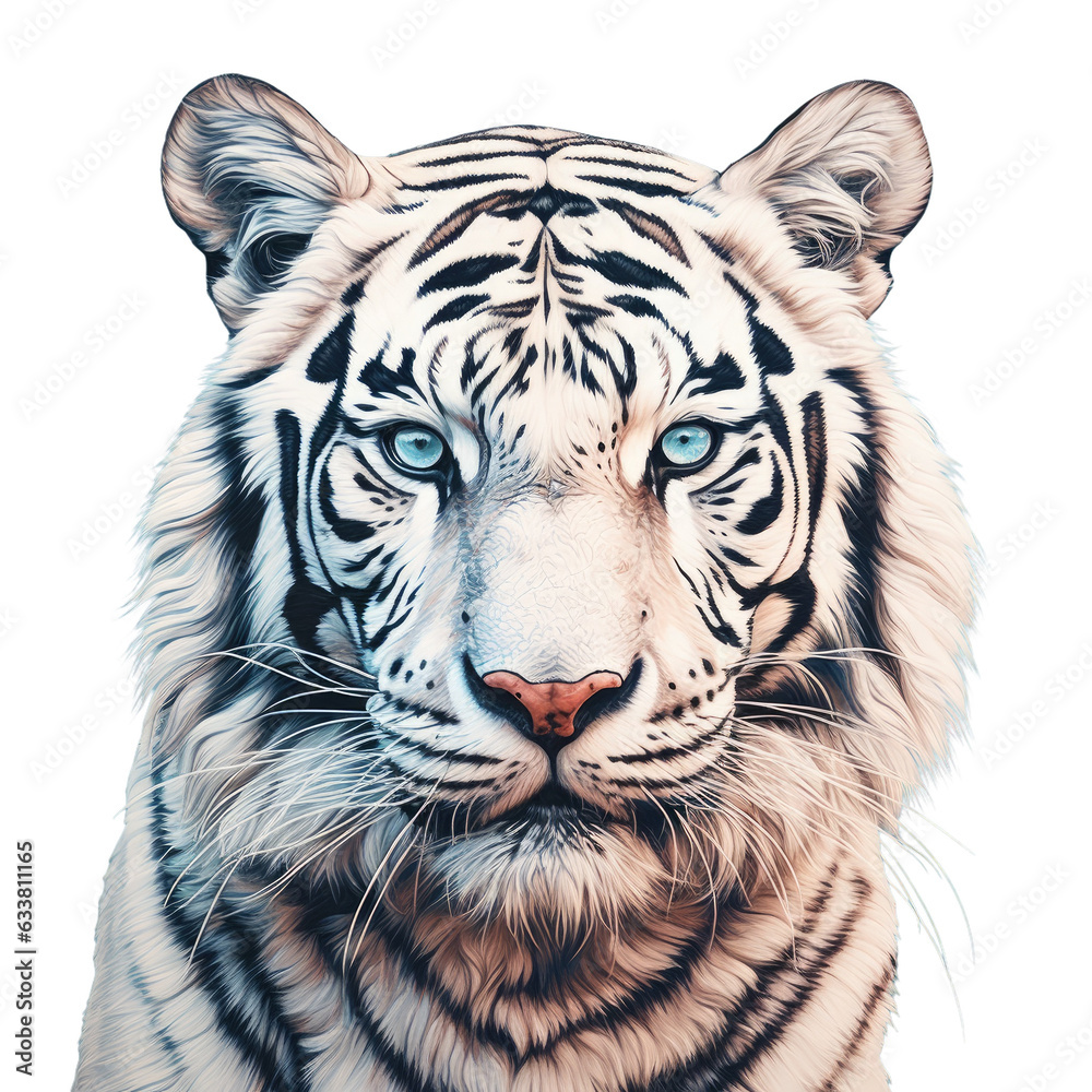 Sticker a tiger that is white in color